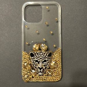 Brand new 3D Leopard with rhinestones phone case for an iPhone 13 Pro Max